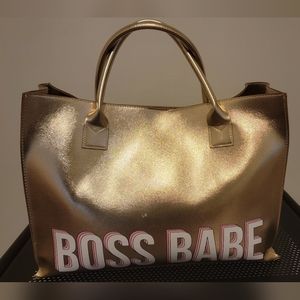 Metallic Vegan Leather Tote